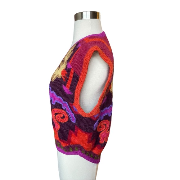 Peruvian Connection Womens Medium Vest Alpaca Animals Vintage Unique Boho - Picture 4 of 16